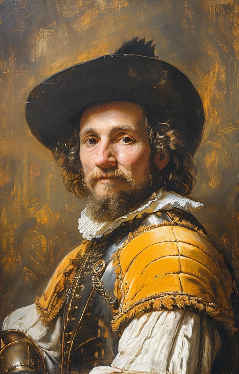 07991-1604656635-masterpiece,best quality,_lora_tbh135-sdxl_0.85_,Knights in Golden Armor,illustration,style of Rembrandt,oil painting,.png